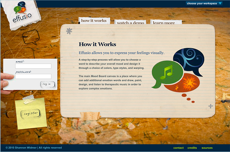 Effusio Interface Opening View